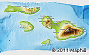 Physical 3D Map of Maui County, shaded relief outside