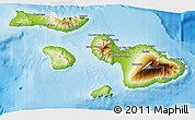 Physical 3D Map of Maui County, single color outside