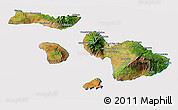 Satellite 3D Map of Maui County, cropped outside