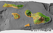 Satellite 3D Map of Maui County, desaturated