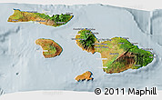 Satellite 3D Map of Maui County, lighten