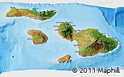 Satellite 3D Map of Maui County, political outside