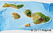 Satellite 3D Map of Maui County, shaded relief outside