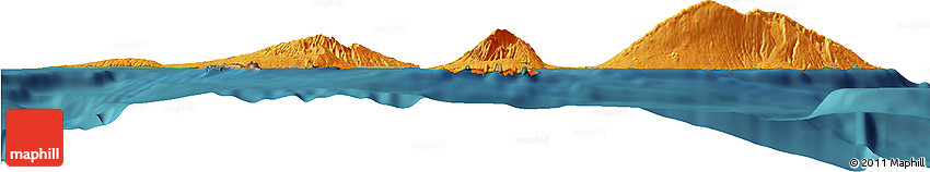 Political Horizon Map of Maui County, satellite outside