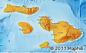 Political Map of Maui County, physical outside