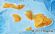 Political Map of Maui County, single color outside