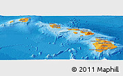 Political Shades Panoramic Map of Hawaii