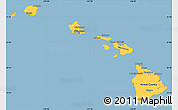 Savanna Style Simple Map of Hawaii, single color outside