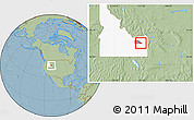 Savanna Style Location Map of ZIP code 83442, highlighted county, highlighted state, hill shading