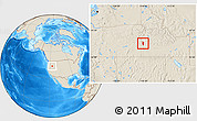 Shaded Relief Location Map of ZIP code 83607
