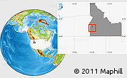 Physical Location Map of ZIP code 83651, highlighted country, highlighted state
