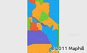 Political Simple Map of ZIP codes starting with 837