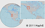 Gray Location Map of ZIP code 83815, within the entire country, hill shading