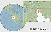Savanna Style Location Map of ZIP code 83854, highlighted state, hill shading