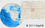 Shaded Relief Location Map of ZIP code 83864