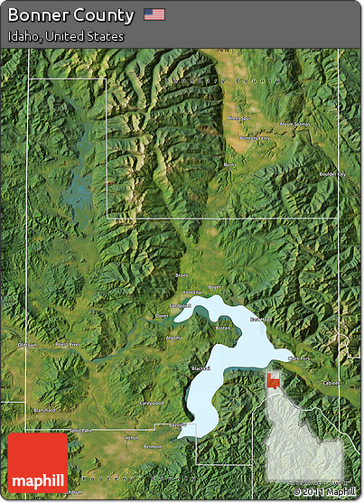 Satellite Map of Bonner County