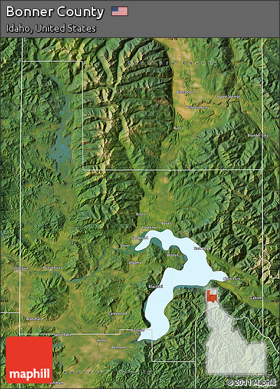 Satellite Map of Bonner County