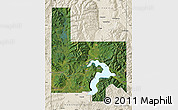 Satellite Map of Bonner County, shaded relief outside
