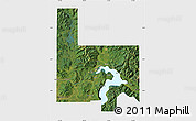 Satellite Map of Bonner County, single color outside