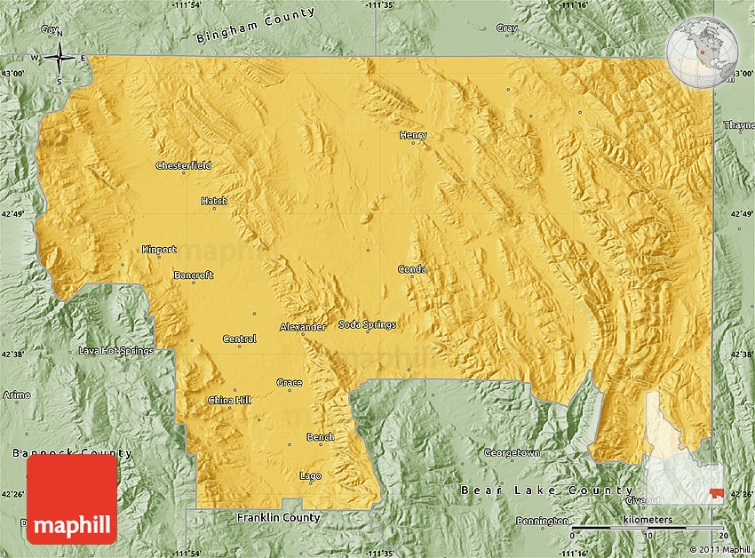 Savanna Style Map of Caribou County