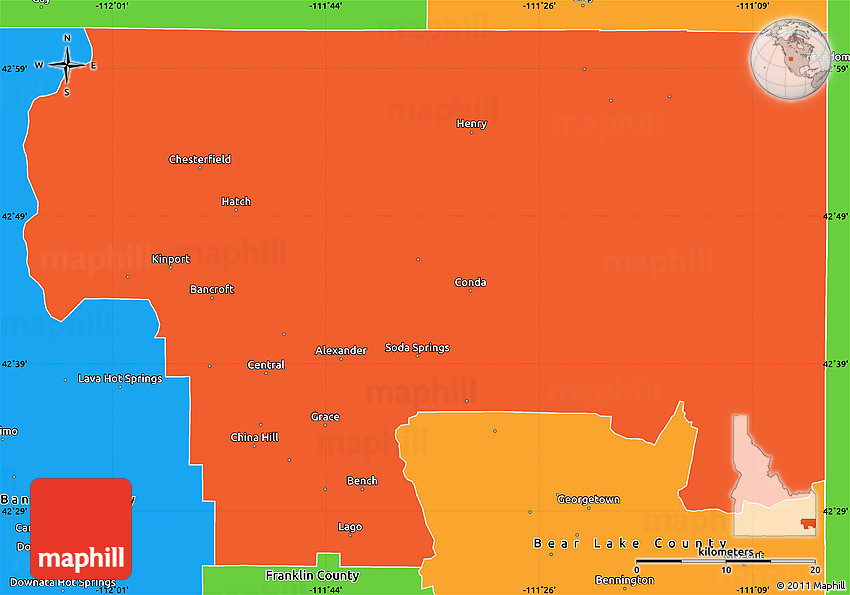 Political Simple Map of Caribou County