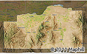 Satellite 3D Map of Cassia County, darken