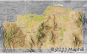 Satellite 3D Map of Cassia County, desaturated