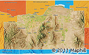 Satellite 3D Map of Cassia County, political outside