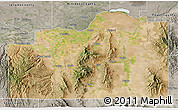 Satellite 3D Map of Cassia County, semi-desaturated