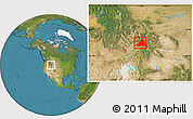 Satellite Location Map of Fremont County