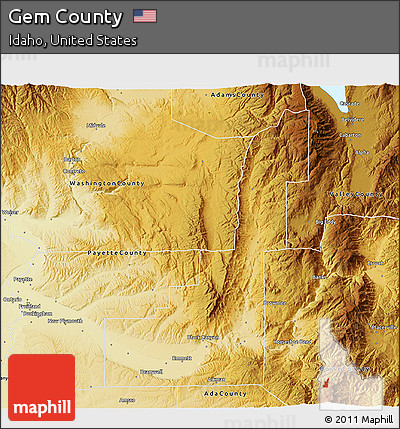 Physical 3D Map of Gem County