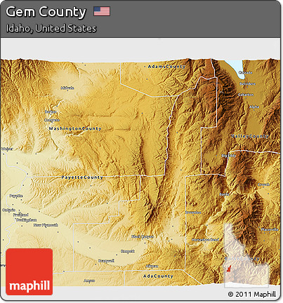 Physical 3D Map of Gem County
