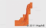 Political 3D Map of Gem County, cropped outside