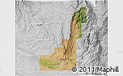 Satellite 3D Map of Gem County, lighten, desaturated