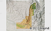Satellite 3D Map of Gem County, lighten, semi-desaturated