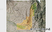 Satellite 3D Map of Gem County, semi-desaturated