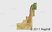 Satellite 3D Map of Gem County, single color outside