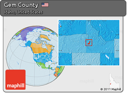 Political Location Map of Gem County