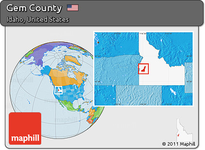 Political Location Map of Gem County, highlighted parent region