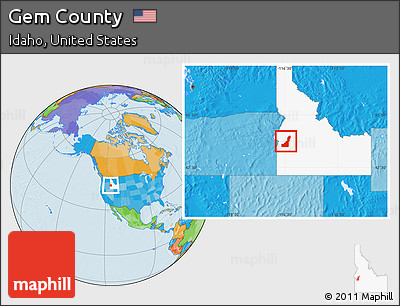 Political Location Map of Gem County, highlighted parent region
