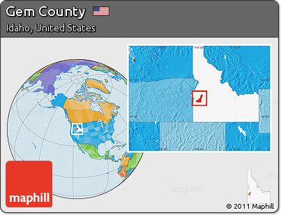 Political Location Map of Gem County, highlighted parent region
