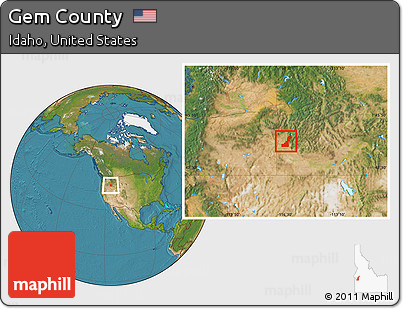 Satellite Location Map of Gem County