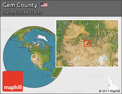 Satellite Location Map of Gem County