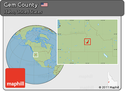 Savanna Style Location Map of Gem County