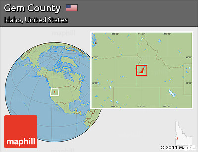 Savanna Style Location Map of Gem County