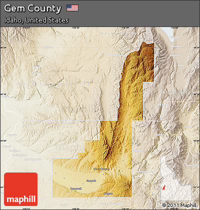 Physical Map of Gem County, lighten