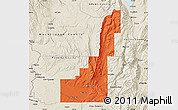 Political Map of Gem County, shaded relief outside