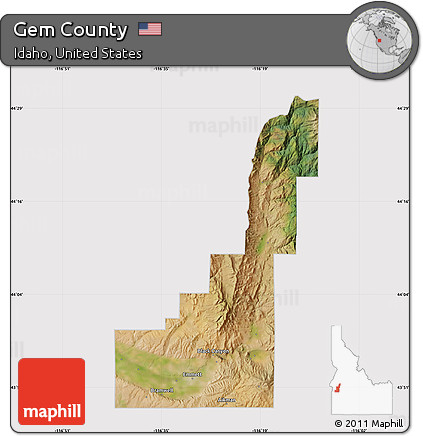Satellite Map of Gem County, cropped outside