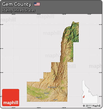 Satellite Map of Gem County, cropped outside