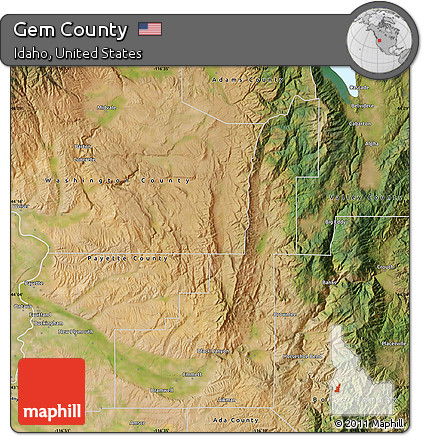 Satellite Map of Gem County
